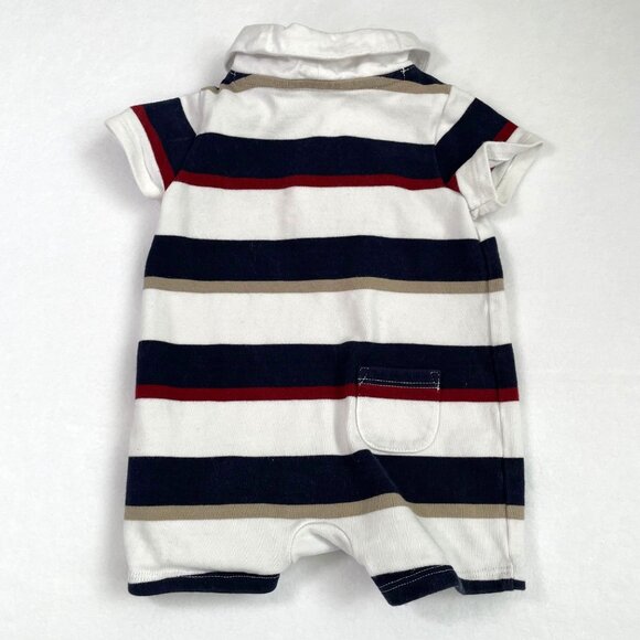 Janie & Jack Baby Bundle Lot 3 Rompers 0-3 Months Striped & Fish Print - Picture 5 of 14